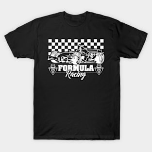 Formula Racing Race Fan Checkered Flag T-Shirt